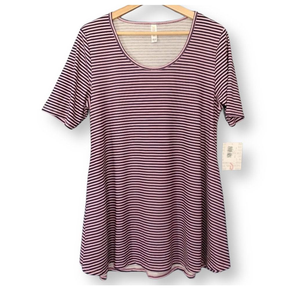 Lularoe Perfect T Pink & Purple Striped Size S
